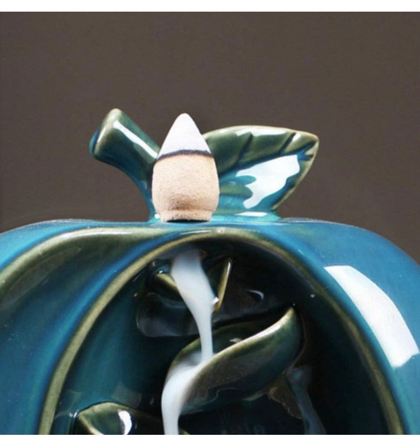 Apple Ceramic Backflow Incense Holder with 50 Cones
