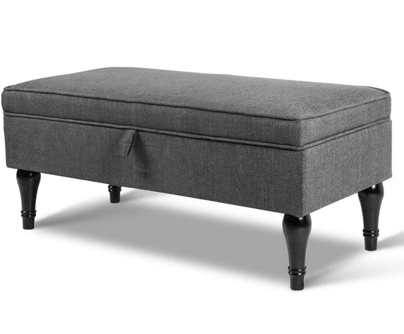 Artiss Fabric Storage Ottoman Bench Grey