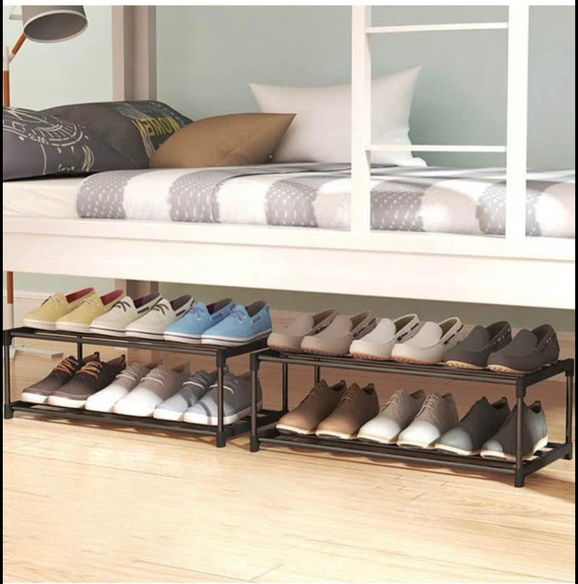 4-Tier shoe rack, Stainless Steel Shoe Storage Organizer, Hold up to 15 Pairs of Shoes, Stackable