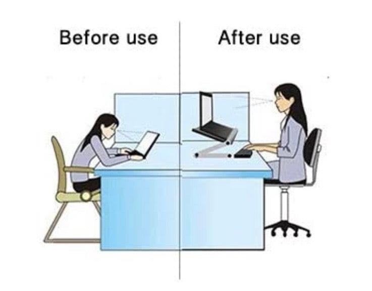 Portable Adjustable Laptop Stand, RAINBEAN Laptop Table for Bed Couch Lap Desk Cooling Stand Foldable Laptop Workstation Notebook Riser with Mouse Pad Side Ergonomic Computer Tray Reading Holder TV Bed Tray Standing Desk Aluminum Black