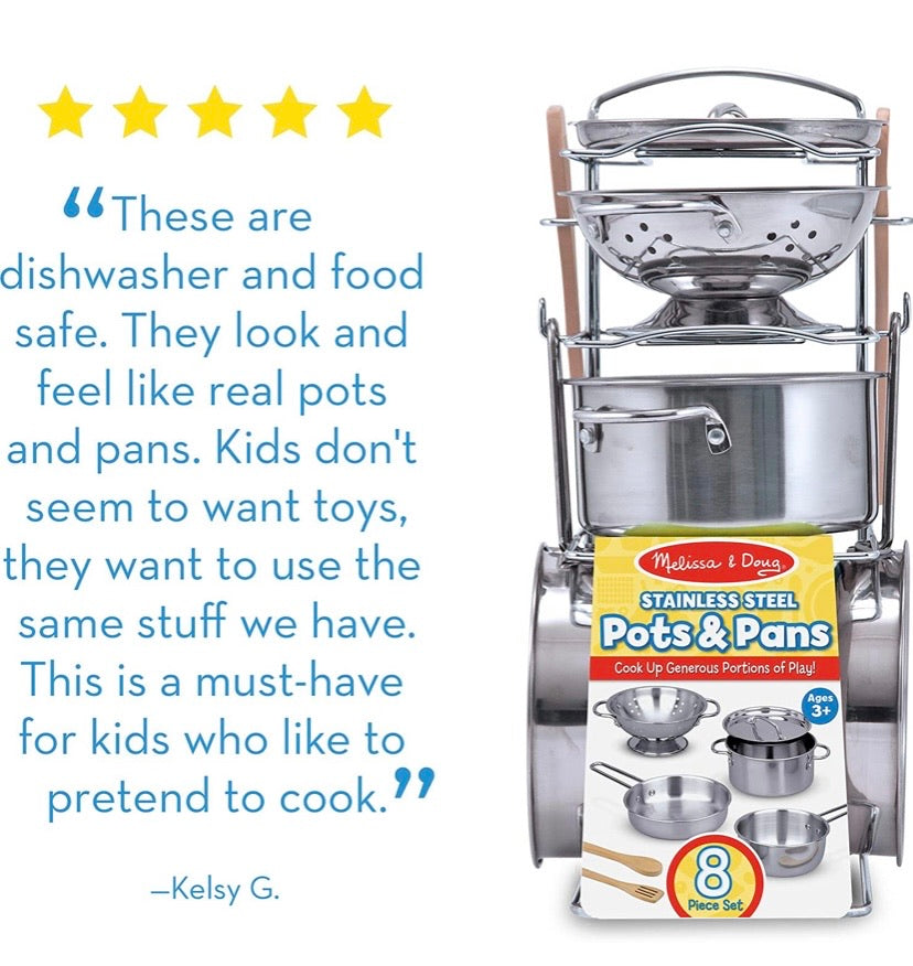 Pretend Stainless Steel Pots