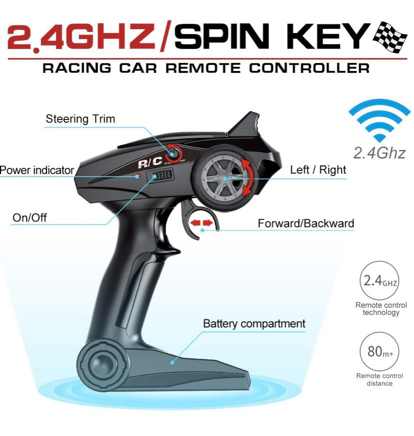 18321 4WD Off-Road RC Monster Truck 1:18th 2.4GHz Remote Control