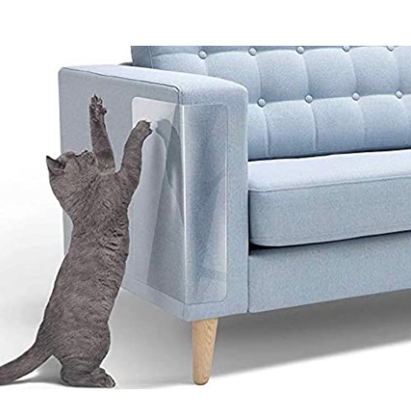 4 Packs Cat Sofa Scratch Guard With 10 Pins 47*15cm, HOME-MART Furniture Scratch Guards, Premium Vinyl Cat Couch Protector Guards Scratching Pads for Protecting Your Upholstered Furniture, Cat Scratch Deterrent Pad
