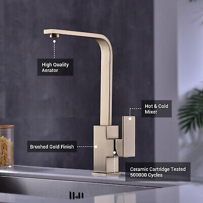 Brass Swivel Kitchen Sink Tap Faucet Laundry Basin mixer Matte Black/ Gold