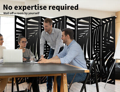 4 Panel Room Divider Folding Screen Partition Multi Sizes Wood Blcak