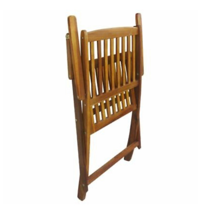 Outdoor Dining Table And Chairs Set Wood 6-Seater Patio Garden Folding Furniture