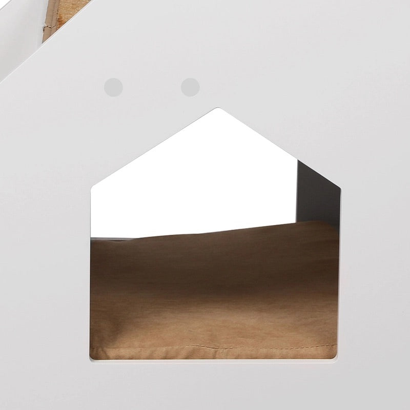 Wooden Dog Ramp Stairs Steps for Bed Pet Calming Kennel Non-Slip White