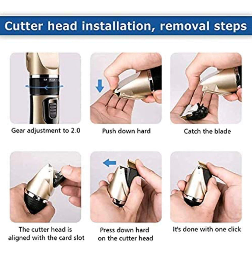 Hair Clippers For Men,Ceramic Blade Rechargeable Hair Trimmer Set,Cordless Haircut Machine For Men/Kids/Baby/Barber Grooming Kit (Gold)