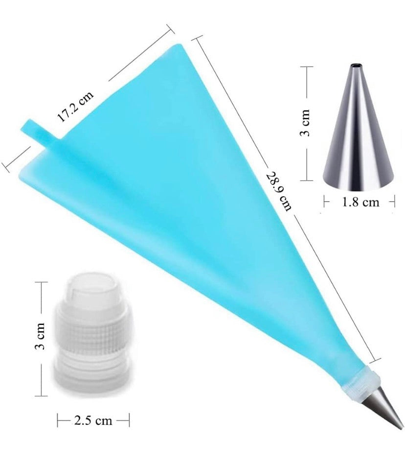 Piping Nozzles Silicone Piping Bag Set, 50pcs Cake Decorating Tool, 48 Stainless Steel Piping Nozzles Kits with 1 Reusable Piping Bag, 1 Coupler for DIY Cake Decorating