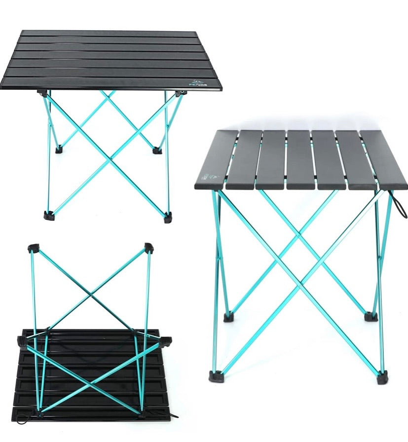 Camping Folding Table - Aluminium Joints, Compact, Lightweight Camping Table. Portable Outdoor Furniture for Picnic, Beach, Hiking, Trekking, Backpacking, Travel | Designed in California