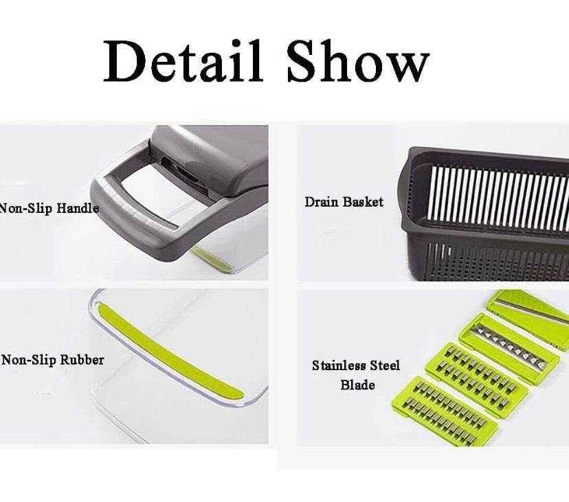 Vegetable Chopper, BRITOR Mandoline Slicer Cutter Chopper and Grater 10 in 1 Vegetable Slicer Potato Onion Chopper Veggie Chopper Dicer with Container Black