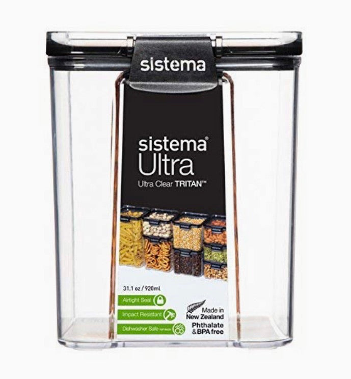 Ultra Square Food Container, 920ml, Black
