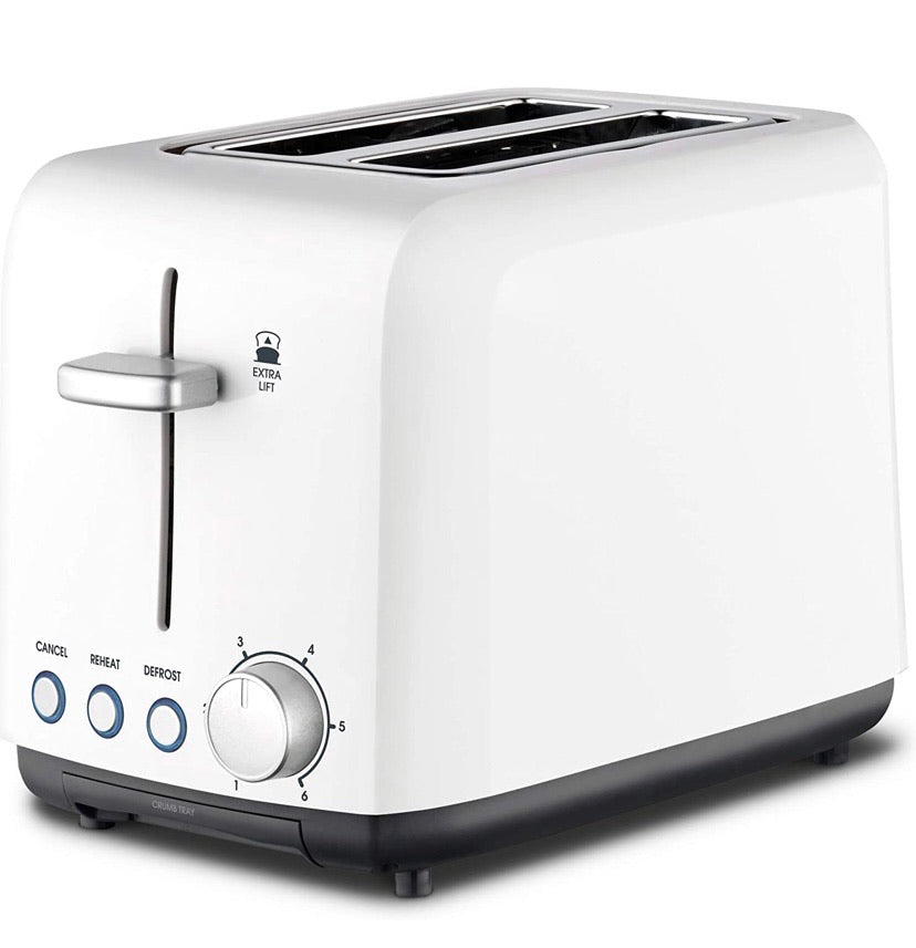 Wide Slot Toaster, 2-Slice, White