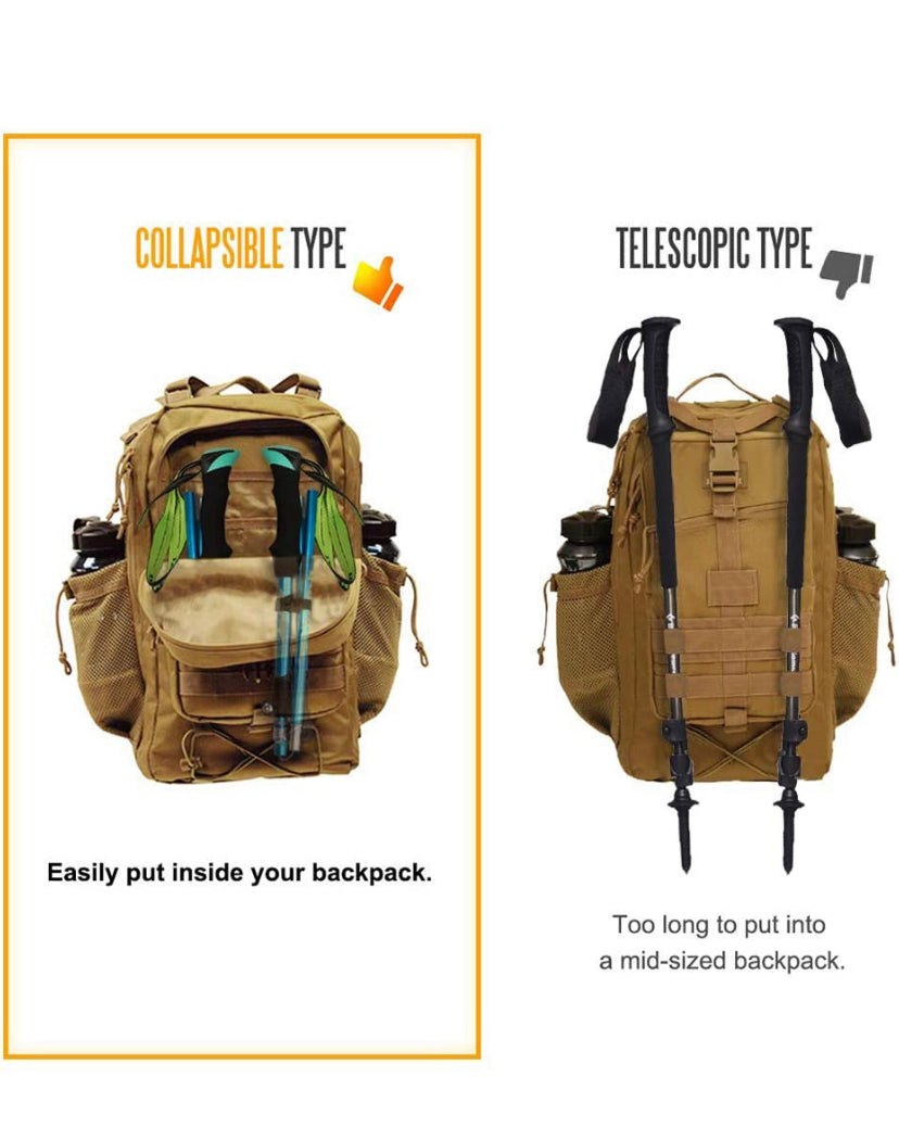 Nordic Walking Trekking Poles with Quick Lock System, Folding, Collapsible, Ultralight for Hiking, Camping, Mountaining, Walking, Trekking