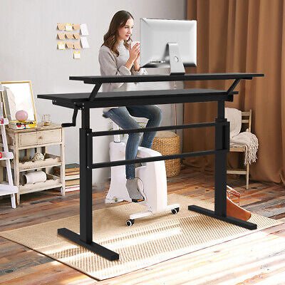 Standing Desk Adjustable Height Sit Stand Desk Laptop PC Table 120x60cm