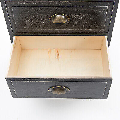 2x LaBella Bedside Table 3 Drawer Side Storage Cabinet Bedroom VINTAGE BLACK