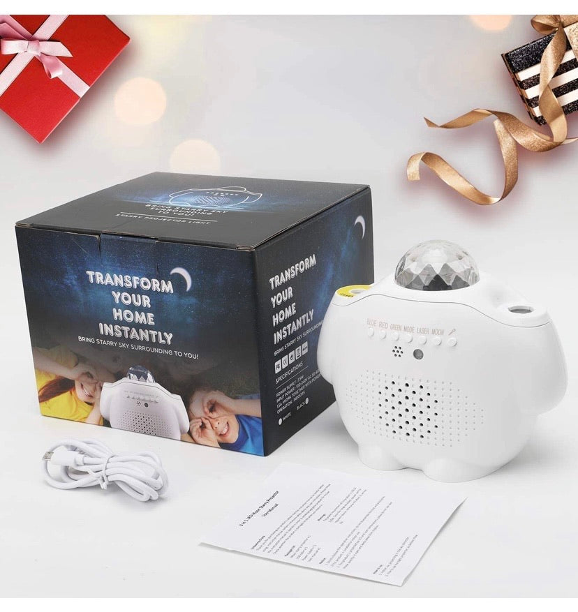 Star Night Light Projector Bedroom,3 in 1 Galaxy Projector Light LED Nebula Cloud Light with Moon Star & Voice Control As a Game Room Party Home Theatre Night Light Ambiance