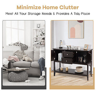 Buffet Sideboard Cabinet Kitchen Cupboard Storage Shelf Hall Console Table Wood