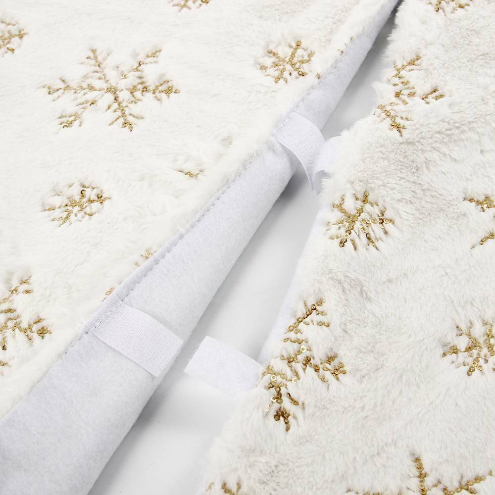 Christmas Tree Skirt Snow White Floor Mats Cover Long Plush Base Home Decor