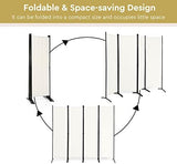 4-Panel Room Divider Folding Privacy Screen Home Office 224 x 171cm Black