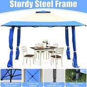 393 cm Double-Tier Pop-Up Gazebo with Adjustable Height