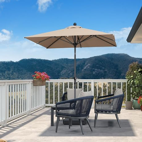 2.1 × 2.1 m UPF 50+ Tilt Patio Umbrella – Taupe