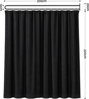 Wall-Mounted Room Divider Curtain with Metal Frame – Black