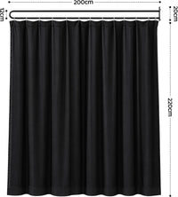 Wall-Mounted Room Divider Curtain with Metal Frame – Black