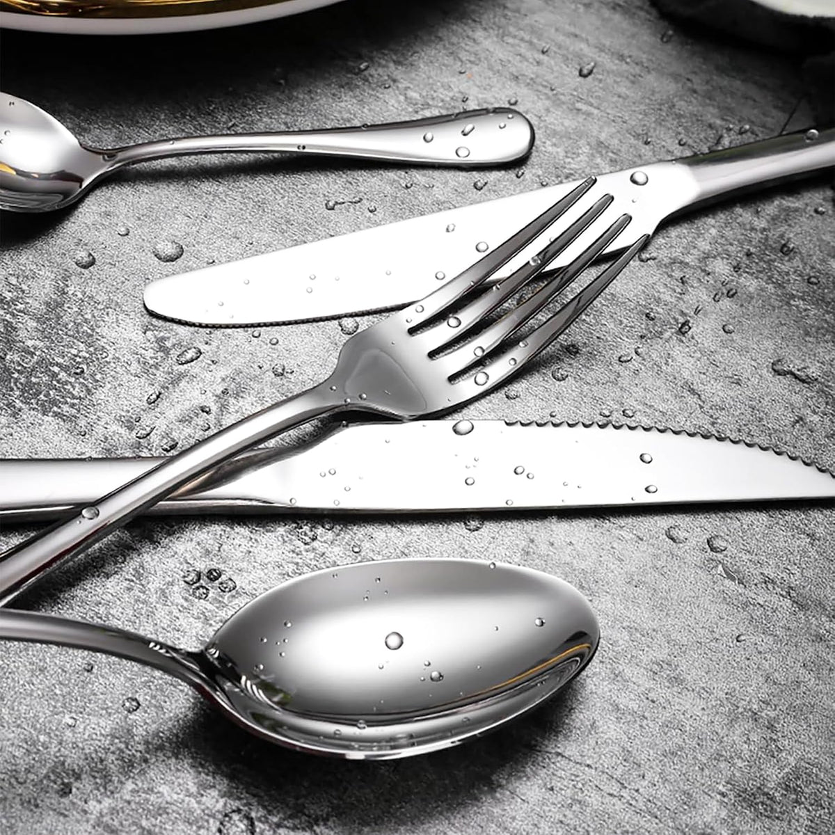 48-Piece Mirror-Polished Stainless Steel Cutlery Set for 8