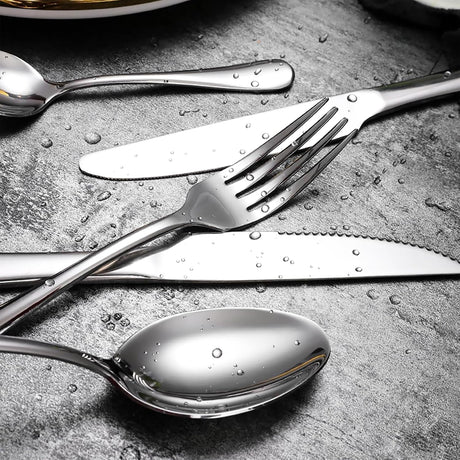 48-Piece Mirror-Polished Stainless Steel Cutlery Set for 8