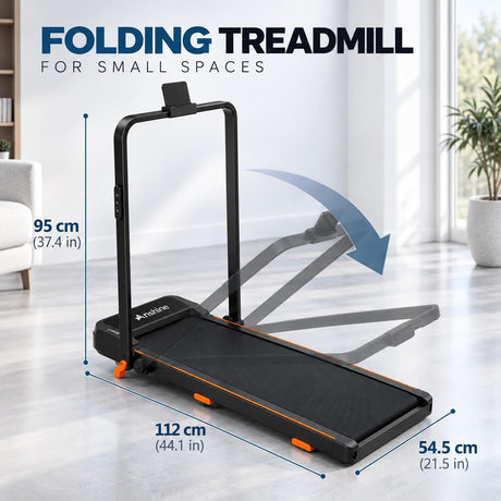 3-in-1 Foldable Walking Pad Treadmill with 8% Incline & Handrail