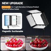 10 × 7.8 in Dimmable LED Studio Light with Tripod & Barndoors