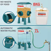 Automatic Chicken Feeder & Waterer Set – 8 kg Feed / 7 L Water