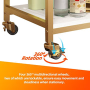 3-Tier Mobile Bar Cart with Glass Holder
