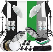 Complete 2700W Photography Studio Lighting Kit with 4 Backdrops