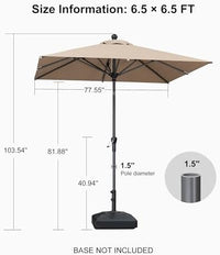 2.1 × 2.1 m UPF 50+ Tilt Patio Umbrella – Taupe
