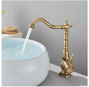 Antique Brass Single-Lever Bathroom Basin Mixer Tap