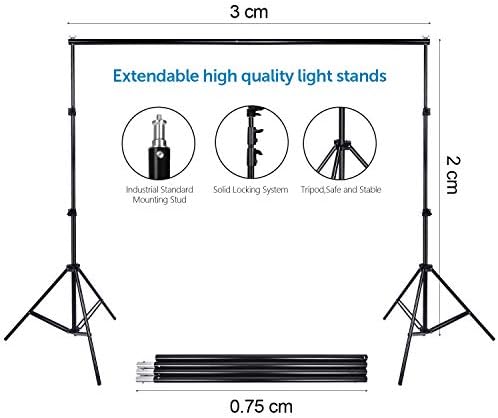 Complete 2700W Photography Studio Lighting Kit with 4 Backdrops