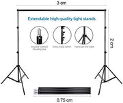 Complete 2700W Photography Studio Lighting Kit with 4 Backdrops