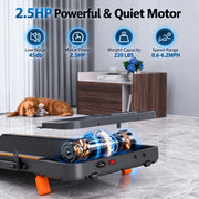 3-in-1 Foldable Walking Pad Treadmill with 8% Incline & Handrail