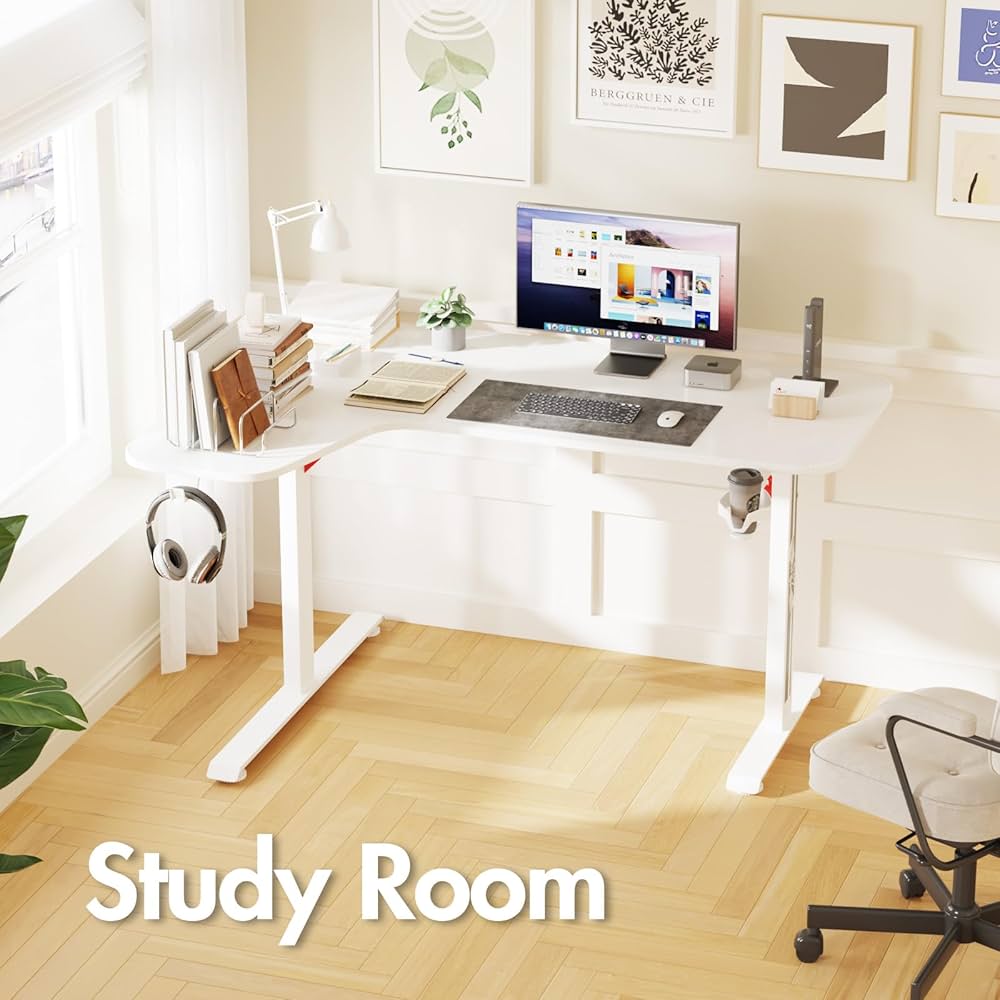160 cm L-Shaped Gaming & Computer Desk – Black or White