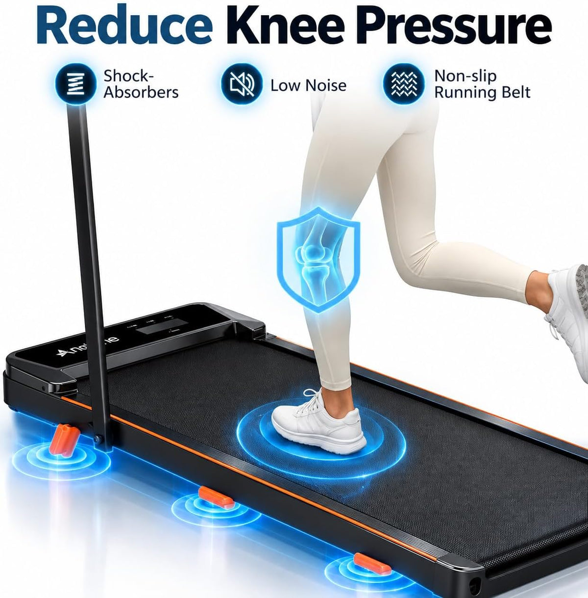 3-in-1 Foldable Walking Pad Treadmill with 8% Incline & Handrail