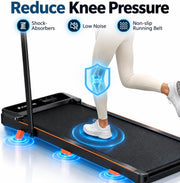 3-in-1 Foldable Walking Pad Treadmill with 8% Incline & Handrail