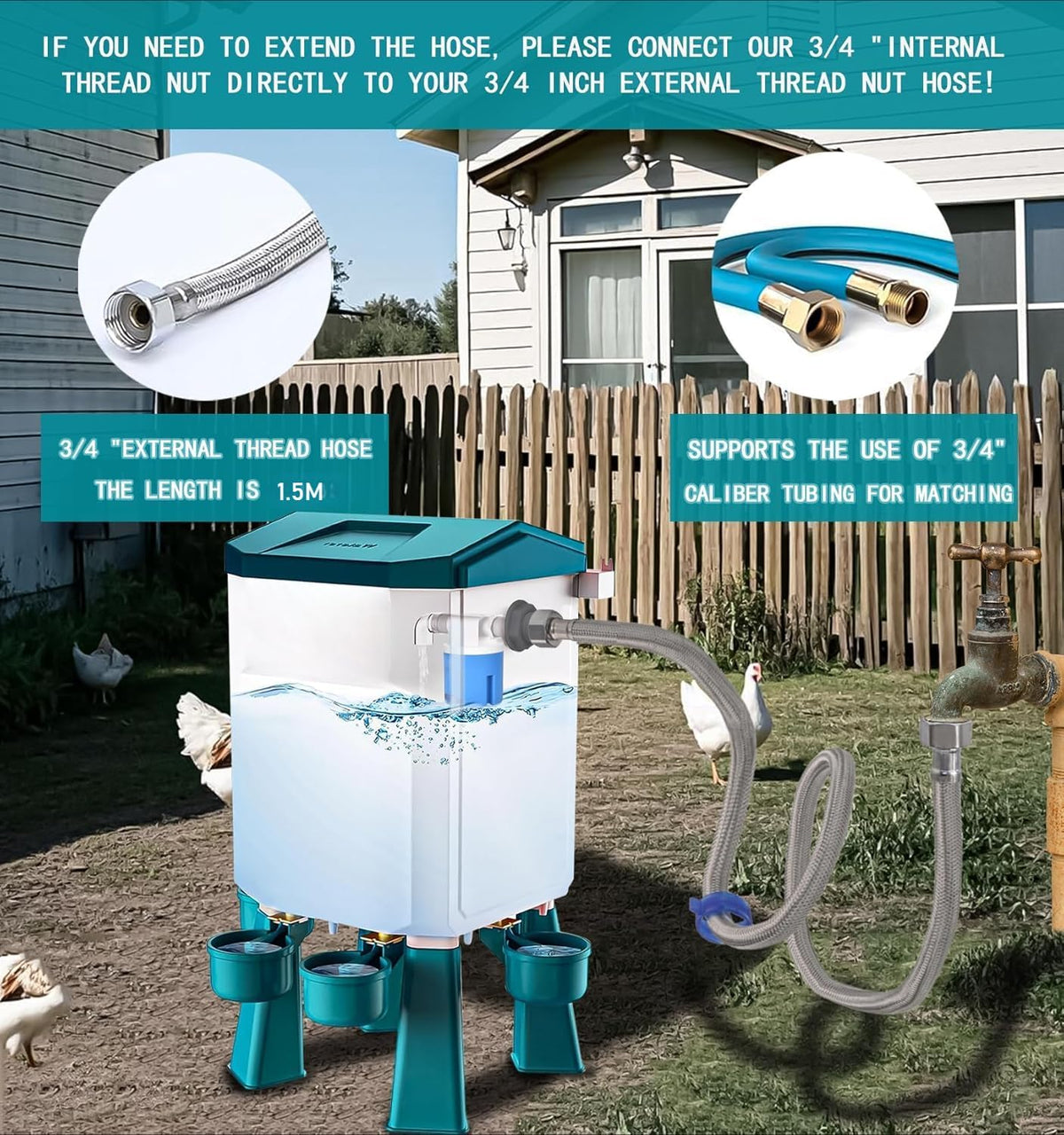 Automatic Chicken Feeder & Waterer Set – 8 kg Feed / 7 L Water