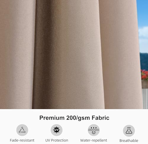 2.1 × 2.1 m UPF 50+ Tilt Patio Umbrella – Taupe