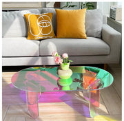 Iridescent Acrylic Oval Coffee Table