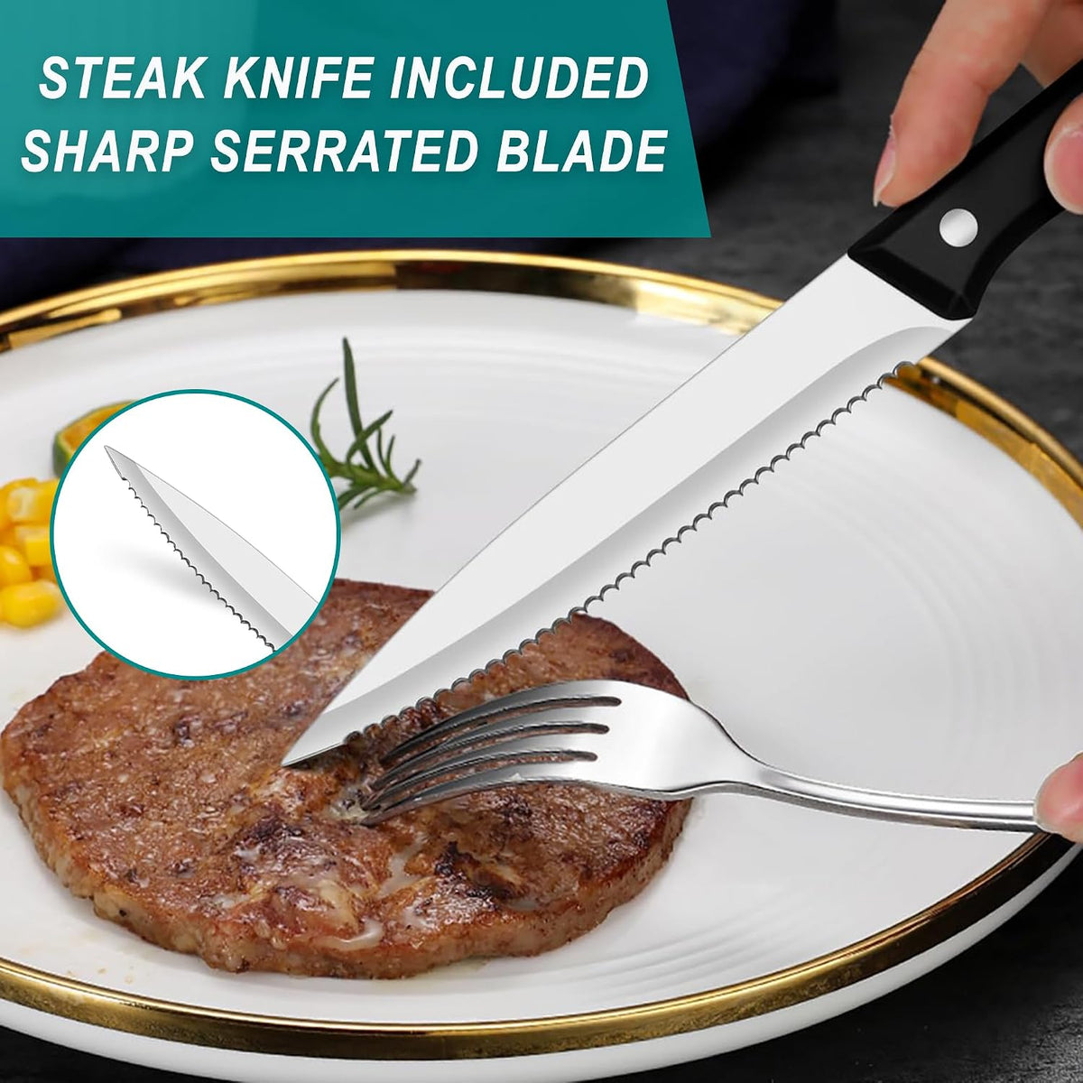 48-Piece Mirror-Polished Stainless Steel Cutlery Set for 8
