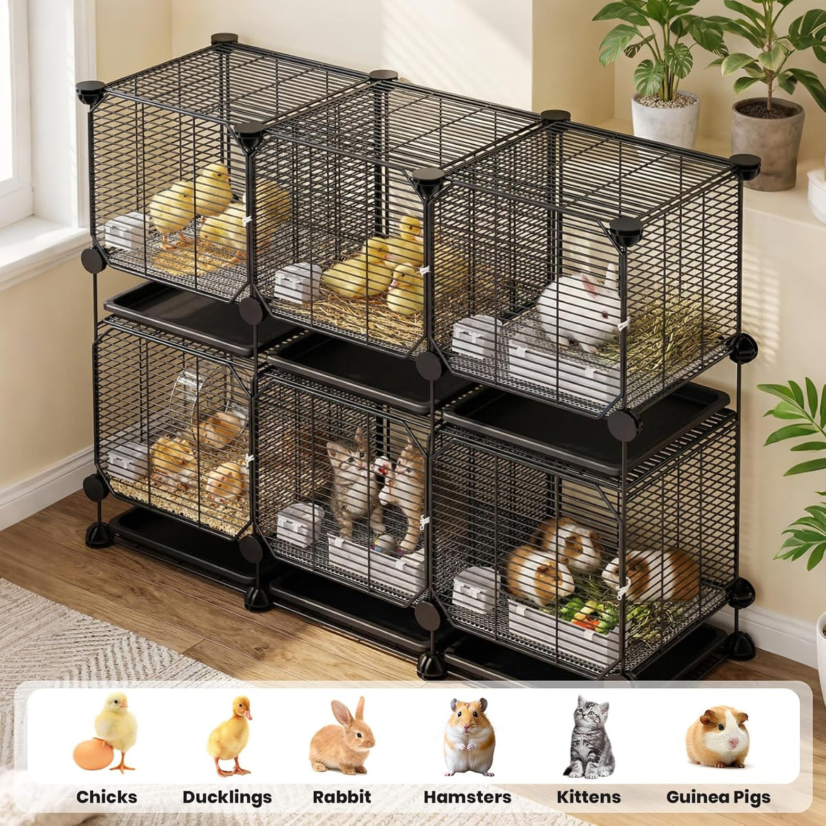 2-Level Metal Chicken & Small Animal Cage – 108 cm
