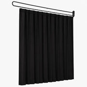 Wall-Mounted Room Divider Curtain with Metal Frame – Black