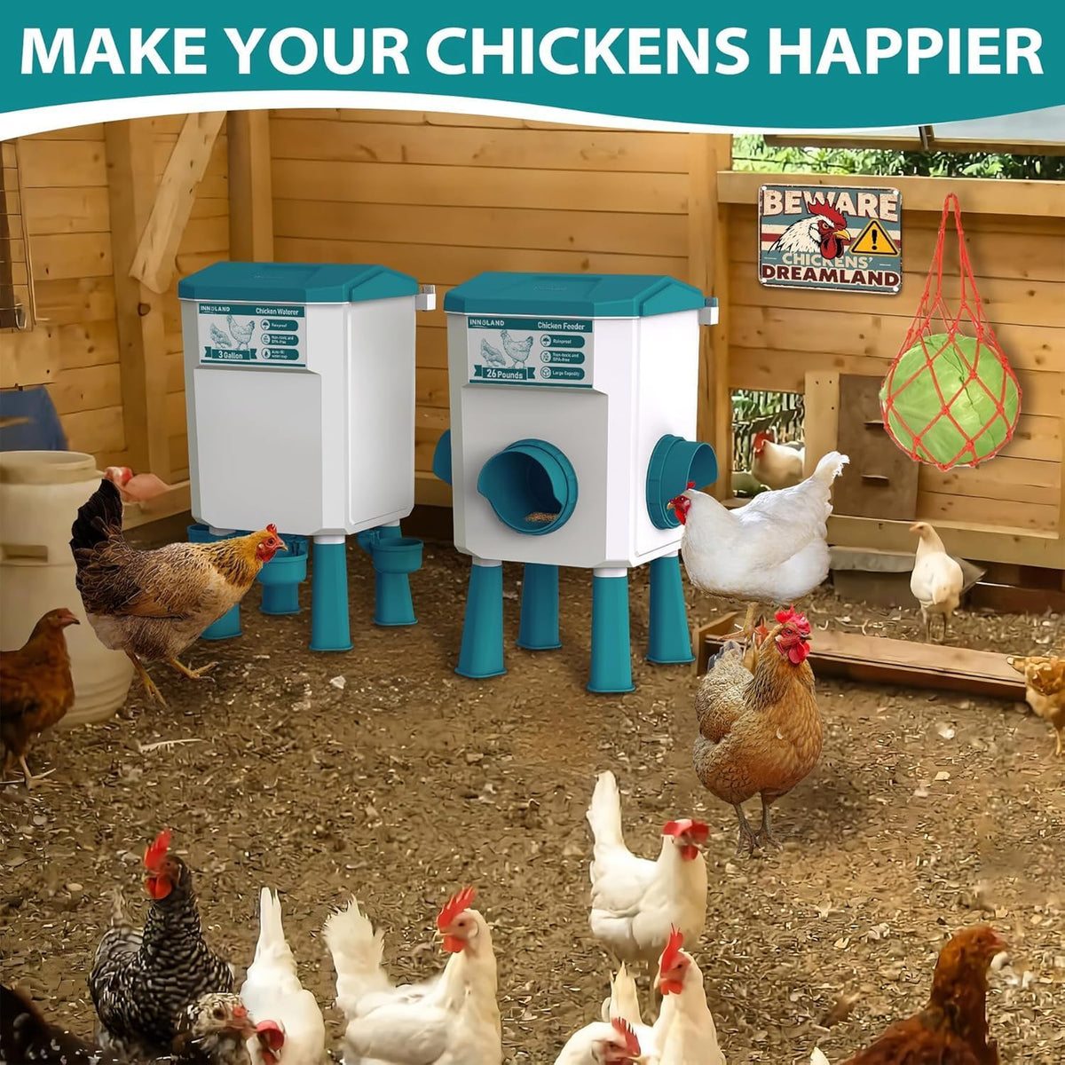 Automatic Chicken Feeder & Waterer Set – 8 kg Feed / 7 L Water